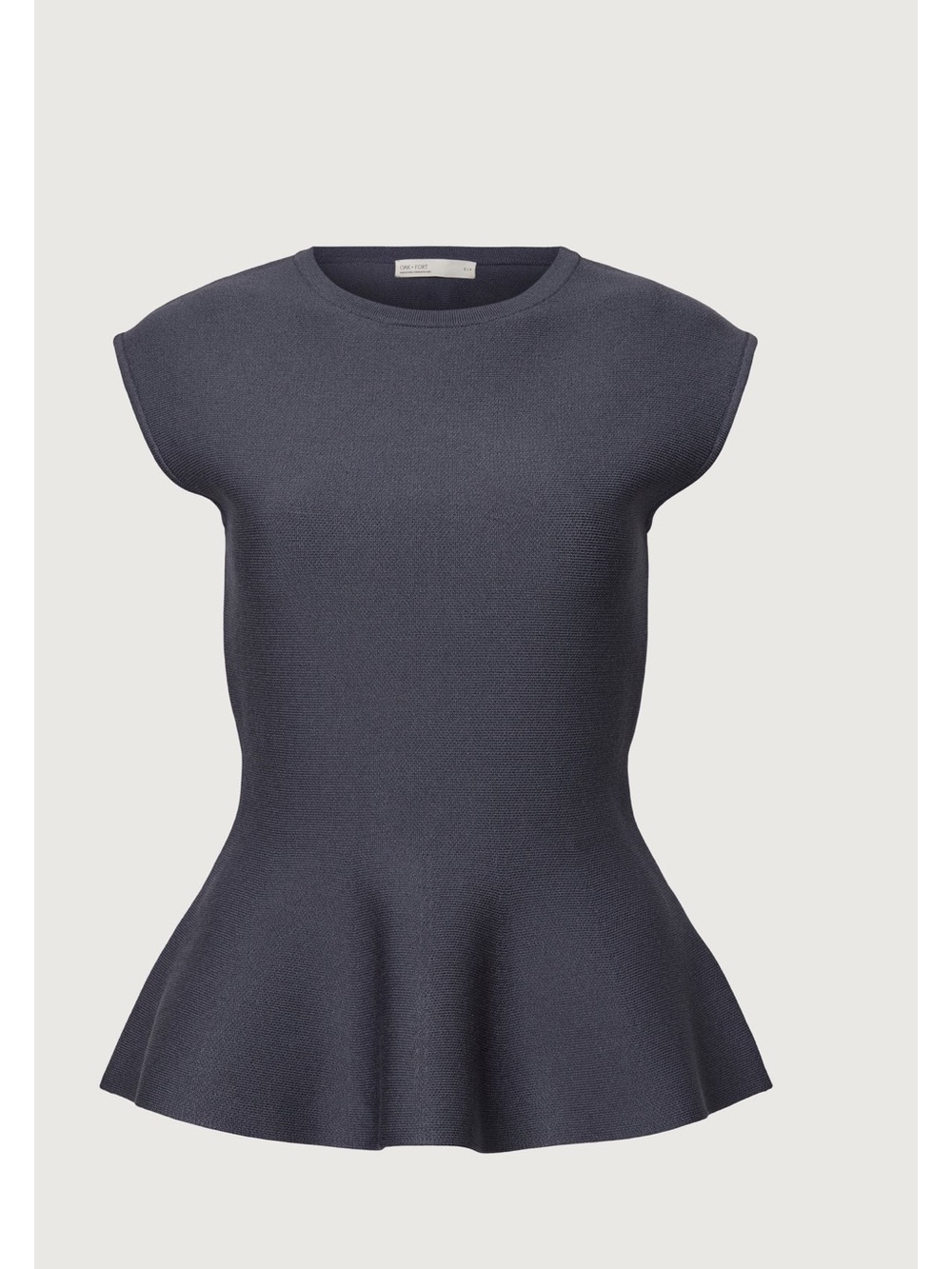 OAK + FORT women’s THICK RIBBED PEPLUM TOP